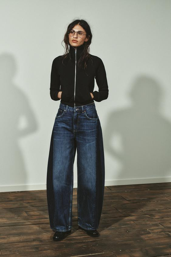 TRF HIGH-WAIST BALLOON OVERSIZE JEANS | Zara US