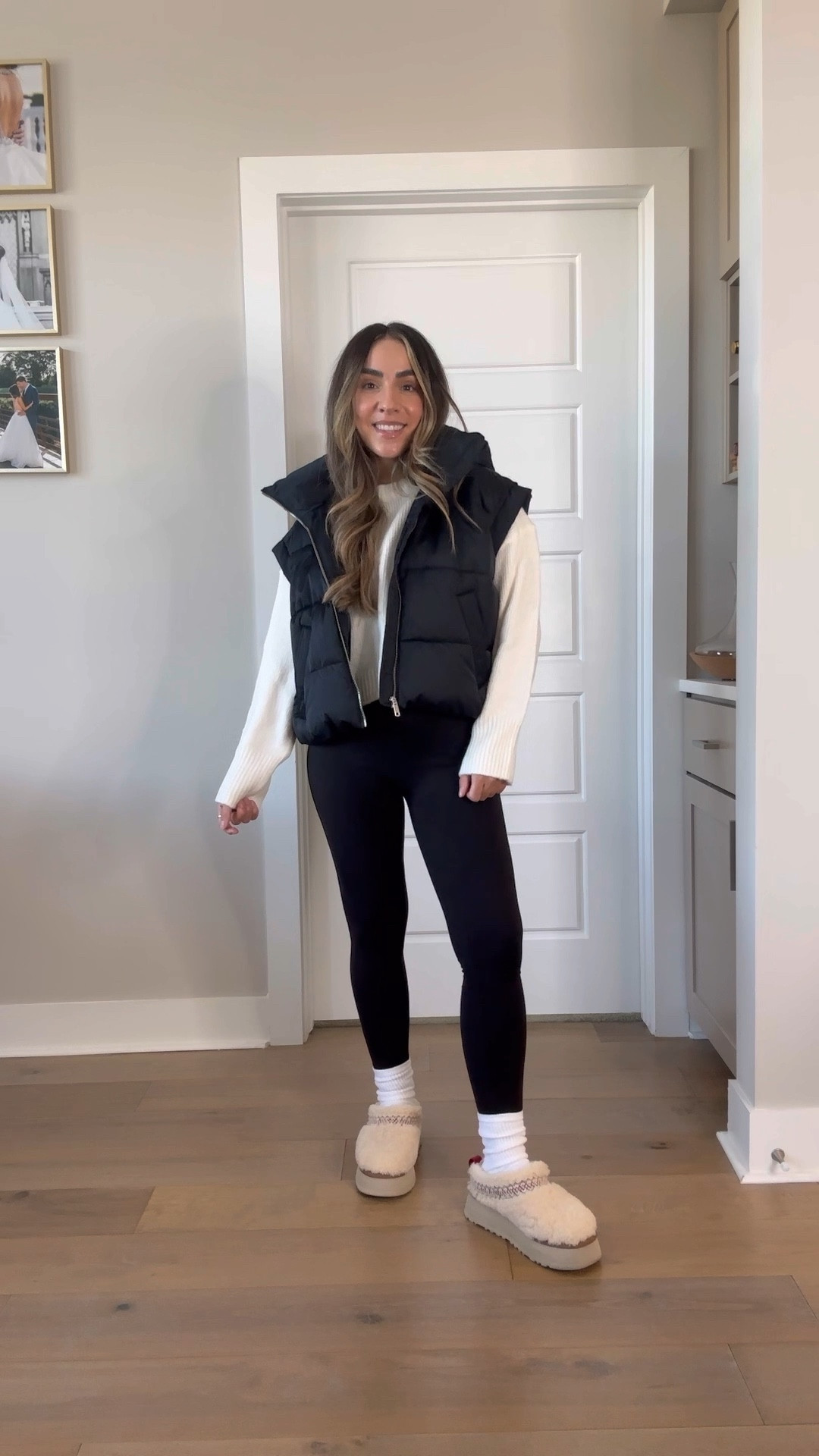 Size small in puffer vest, size xs in sweater (size up for more oversized fit), size 7 in Uggs 

#LTKfindsunder100 #LTKVideo #LTKSeasonal