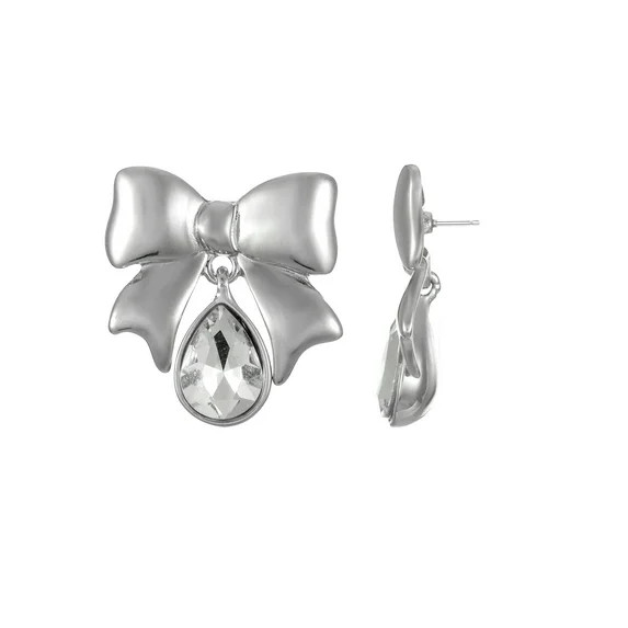 Packed Party Bow Drop Crystal Earrings | Walmart (US)