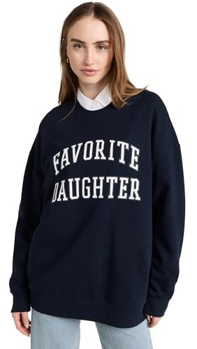 Favorite Daughter Women's Collegiate Sweatshirt, Navy, Blue, Graphic, S | Amazon (US)