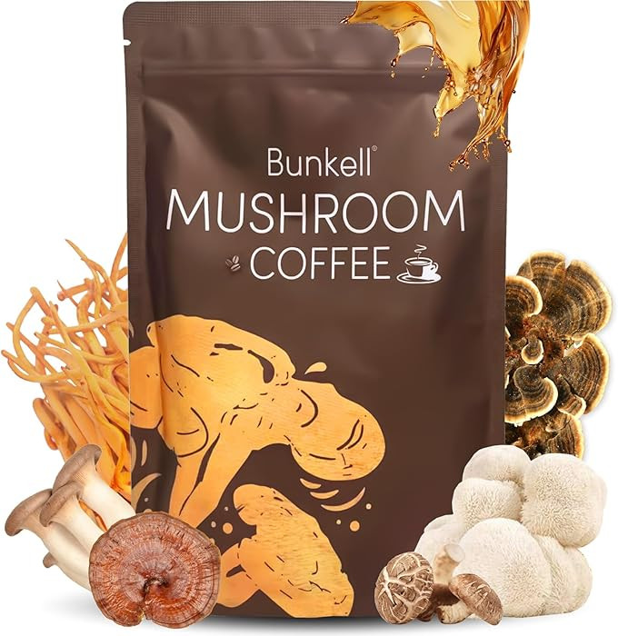Bunkell Mushroom Coffee, Adaptogenic 6 Mushrooms with Lion's Mane, Reishi, Cordyceps, Shiitake, K... | Amazon (US)