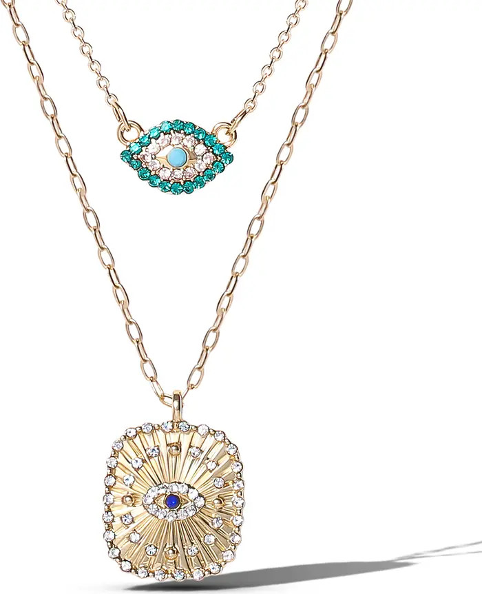 Gold-Tone Layered Evil Eye Pendant Necklace Set | Nordstrom