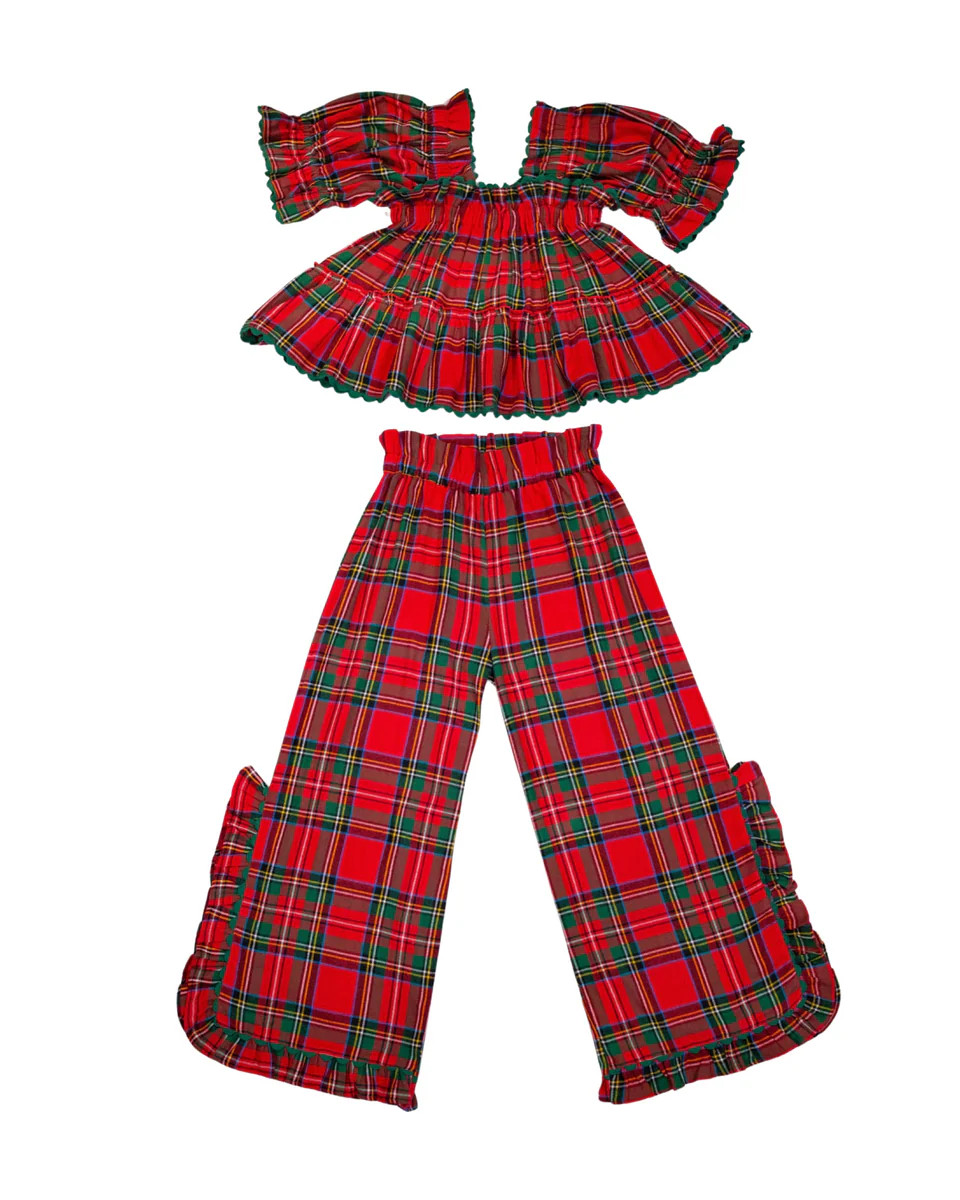 Polly Pajama Set in red plaid | Elizabeth Wilson Designs