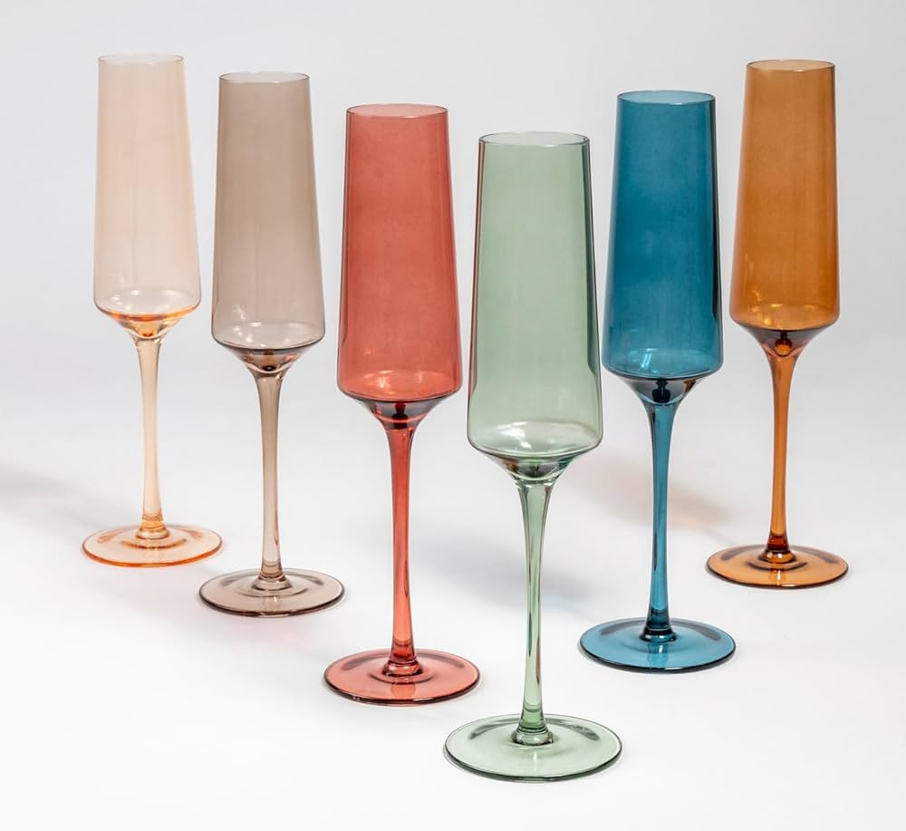 Amazon.com | Saludi Colored Champagne Flutes - As Seen on 'Bachelor in Paradise' - 6.5oz (Set of ... | Amazon (US)