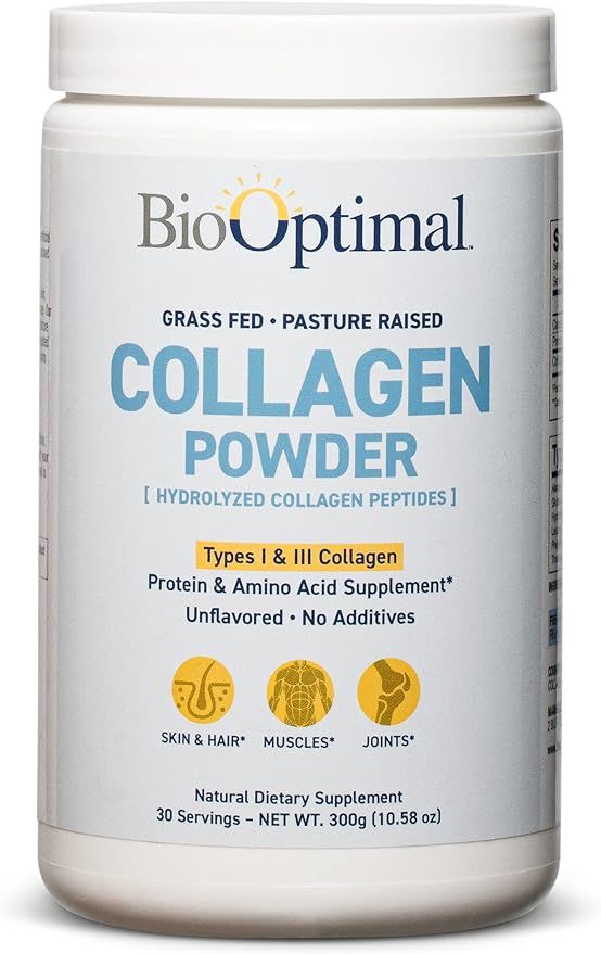 BioOptimal Collagen Powder, Promotes Hair, Nail, Skin, Bone and Joint Health, Collagen Peptides, ... | Amazon (US)