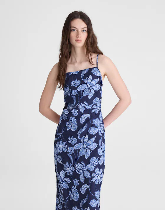 Ruched Squareneck Sleeveless Midi Dress | Madewell