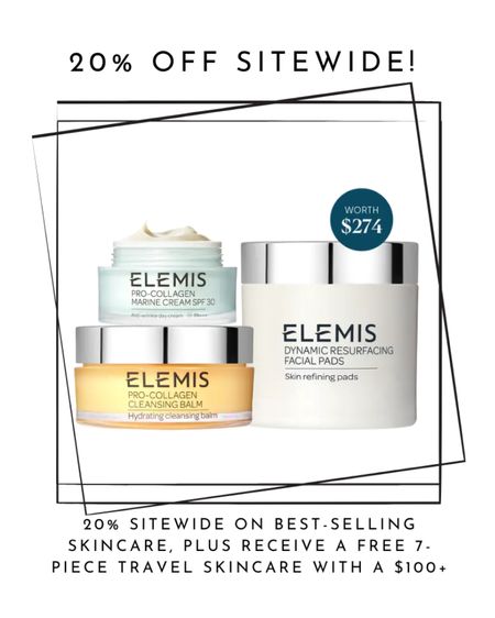 20% off sitewide Elemis beauty and skincare! Save on best sellers like the dynamic resurfacing pads and more. Use code MDW20. Ends 5/28 #elemis #sale #beauty #skincare #bestsellers 

#LTKbeauty #LTKSeasonal #LTKsalealert