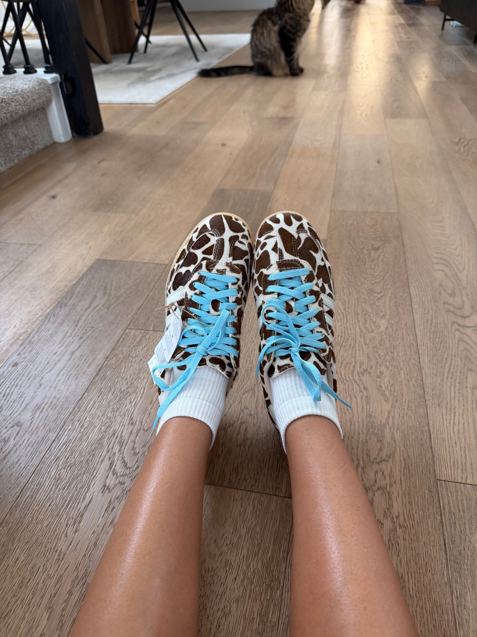 adidas animal print runs big! I sized down to a 7

#LTKPetite #LTKgrwm #LTKootd