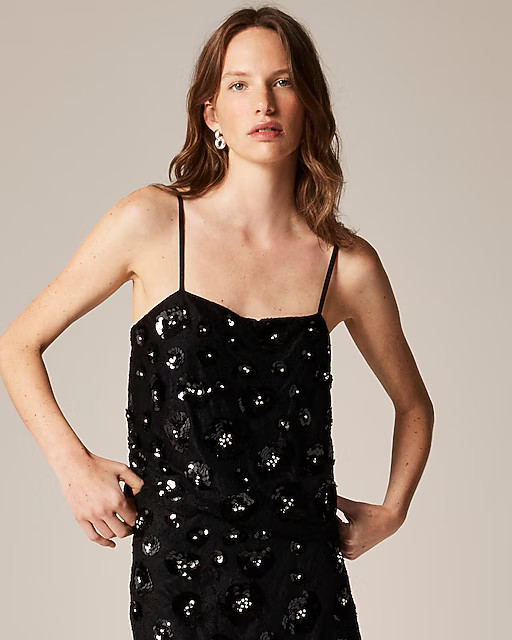 Lace-trim camisole with embellishments | J. Crew US