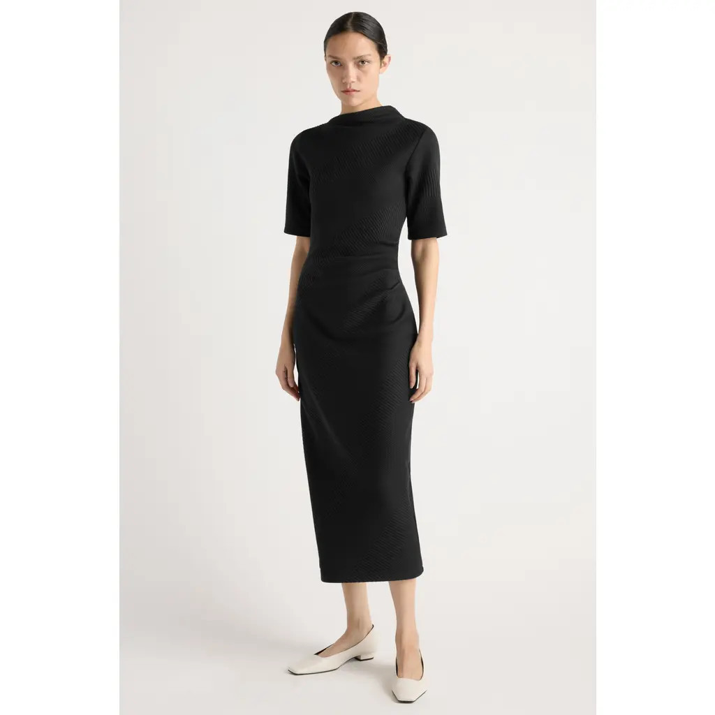 Modern Citizen Evie Ribbed-Knit Jersey Dress in Black at Nordstrom, Size Small | Nordstrom