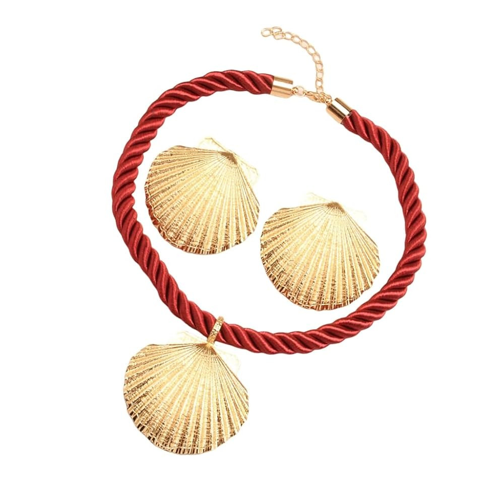 Shell Pendant Necklace and Earring Set High Gloss Handmade Versatile Jewelry Stylish Accessories ... | Amazon (US)