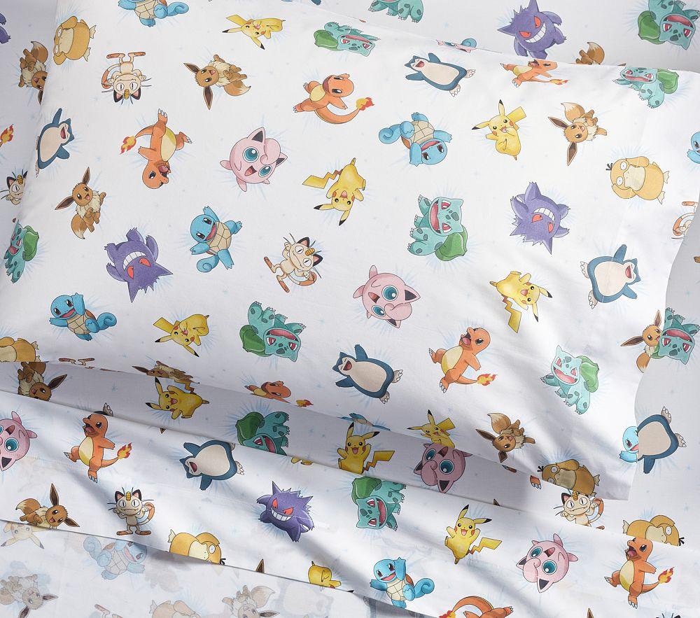 Pok\u00e9mon Organic Cotton Sheet Set | Pottery Barn Kids