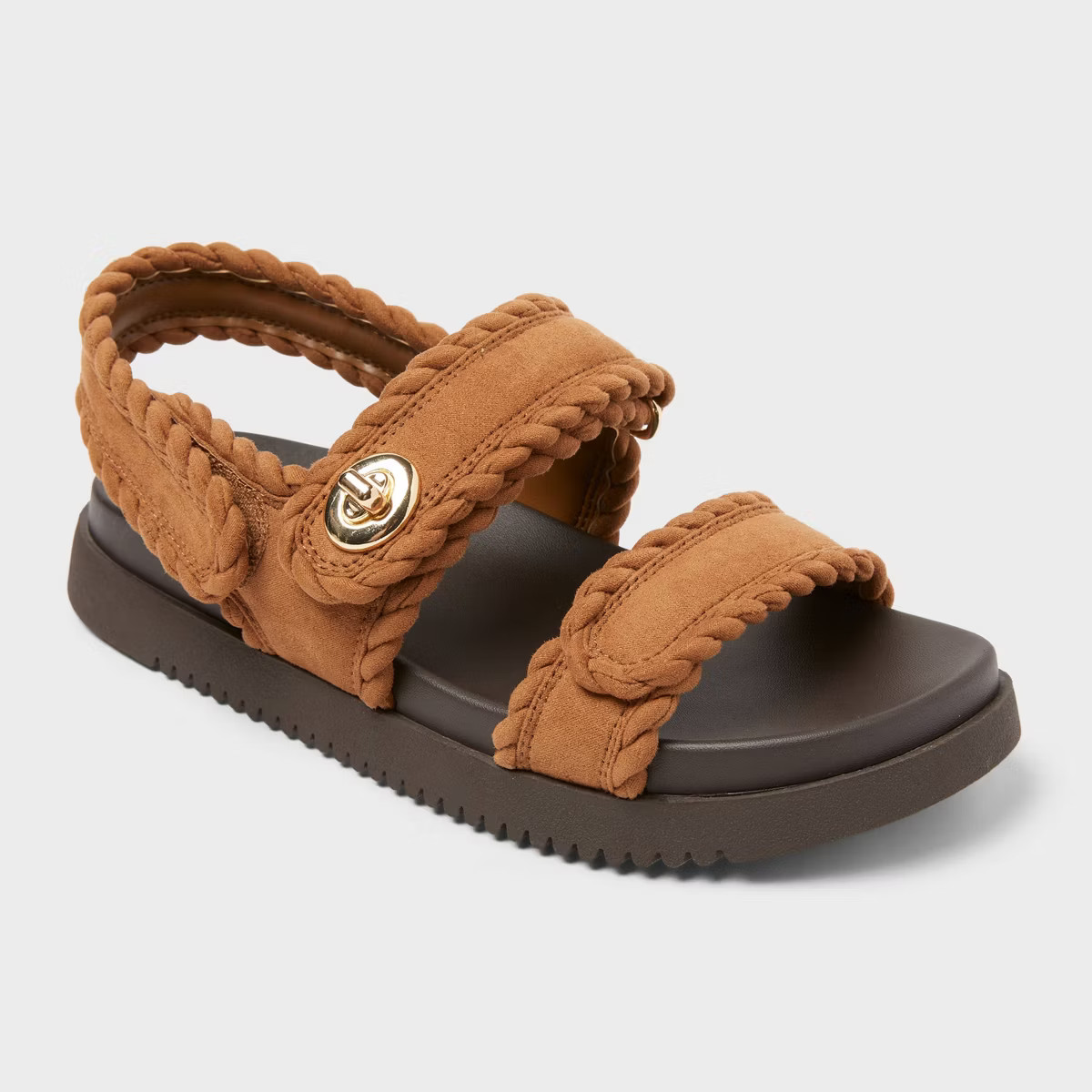 Women’s Tilly Faux Suede Sandals with Memory Foam Insole – A New Day™ Cognac | Target
