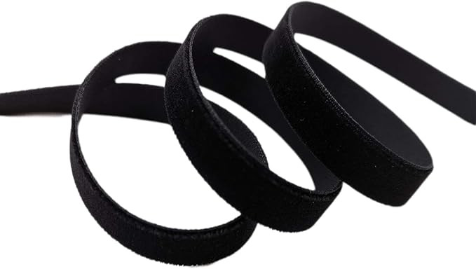 KLTRIBBON Nylon Single Face Velvet Ribbon,3/8 Inch X 25 Yards Spool (Black) | Amazon (US)