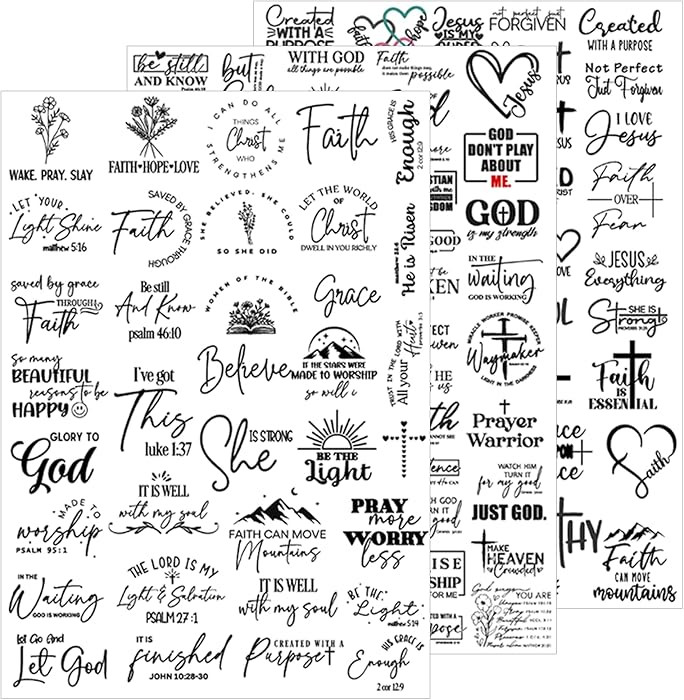 381 Pcs Small Christian Stickers, Inspirational Bible Verse Prayer Stickers 127 Non-Repeating Scr... | Amazon (US)