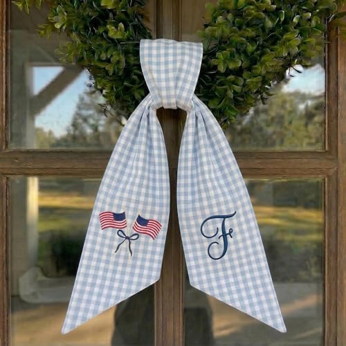 Personalized Patriotic Wreath Sash, Custom Embroidered 250 Anniversary Decor, Monogrammed Ribbon ... | Amazon (US)