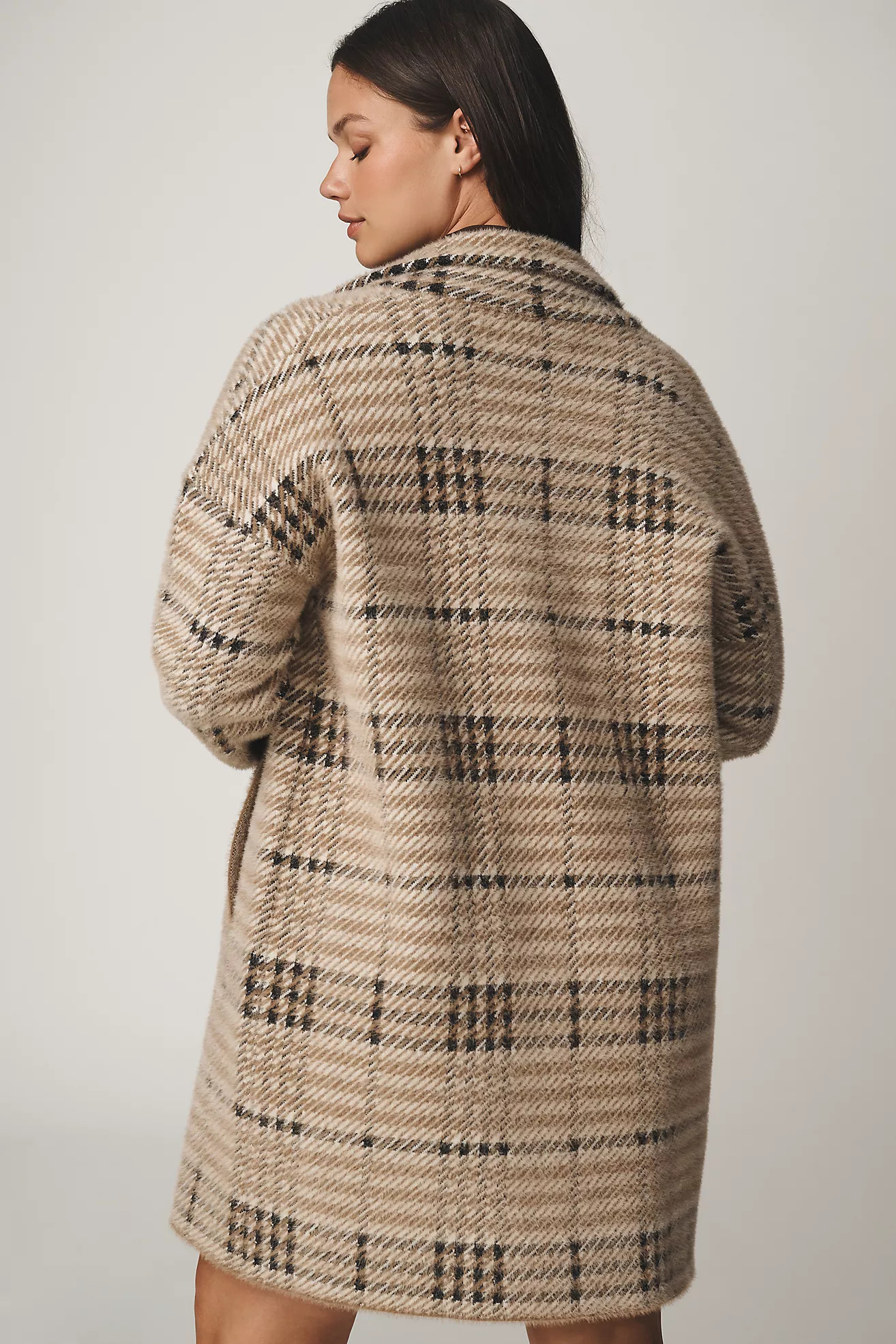 NVLT Eyelash Knit Plaid Coat | Anthropologie (US)