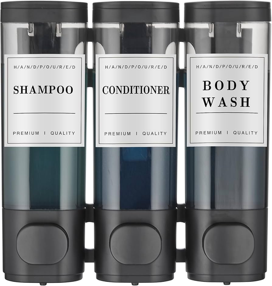 Shampoo and Conditioner Dispenser,Unisense Shower Soap Dispenser 3 Chamber No Drill Wall-Mounted ... | Amazon (US)