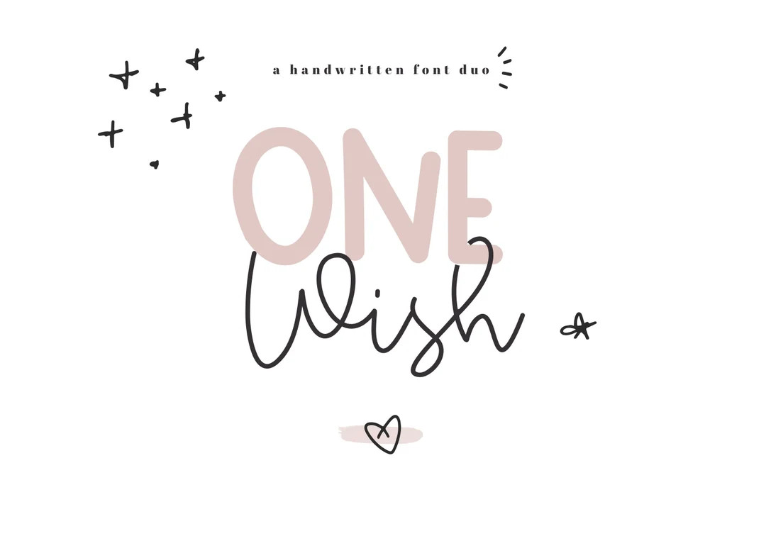 One Wish Font Duo - Script Font, Cricut Fonts, Bold Font, Cute Fonts, Procreate Font, Fonts for C... | Etsy (US)