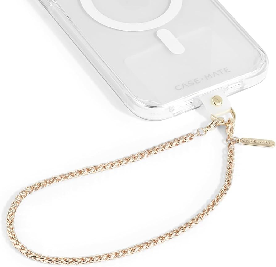 Case-Mate Phone Charm with Gold Chain - Detachable Anti Theft Strap - Hands-Free iPhone Wrist Str... | Amazon (US)