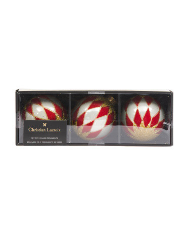 set of 3 glass harlequin ornaments | TJ Maxx