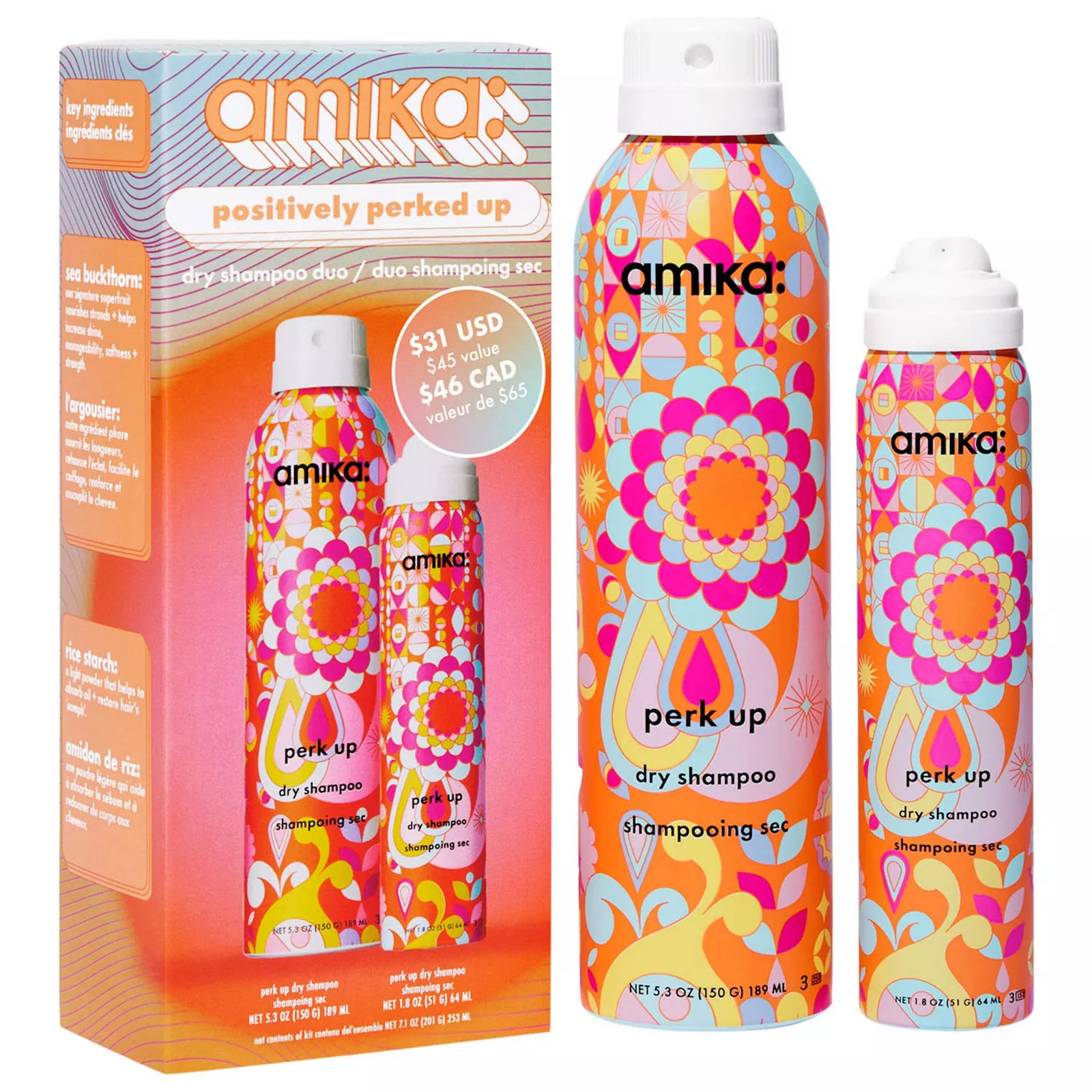 amika Positively Perked Up Dry Shampoo Hair Gift Set, None | Kohl's