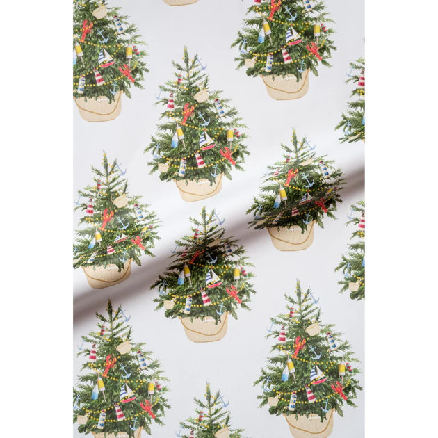 Coastal Christmas Tree Gift Wrap Roll - Set of 2 | Cailini Coastal