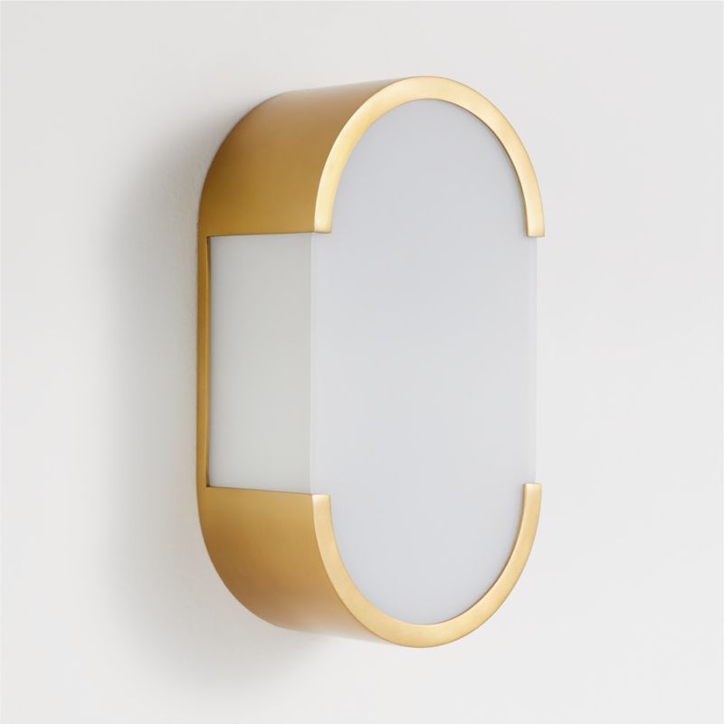 Louis Brass Oval Wall Sconce + Reviews | Crate and Barrel | Crate & Barrel