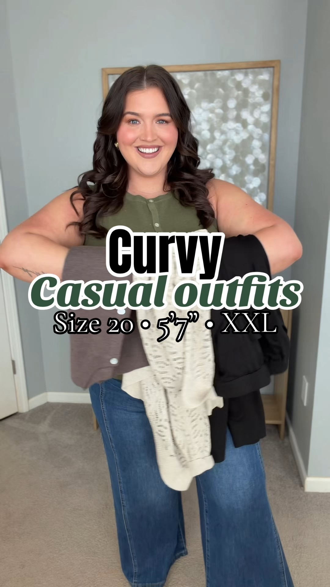 Amazon curvy casual outfits ☕️💻👜 Work to weekend style for chic office approved looks to easy everyday outfits for the everyday mom on the go. Wearing a size XXL in everything! Wool blend button tank, crochet cardigan, wide leg denim, batwing sweater top + wrinkle free work trousers 🙌🏼

#LTKWorkwear #LTKootd #LTKPlusSize