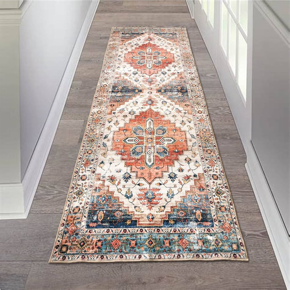 Aopota Runner Rug for Bedroom 2x6ft Non Slip Distressed Faux Wool Area Rug Runner for Hallway Was... | Amazon (CA)