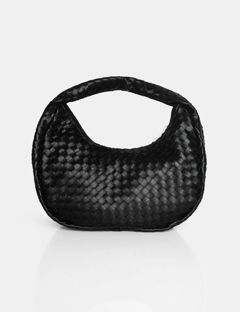 The Capsian Black Woven Pu Grab Bag | Public Desire