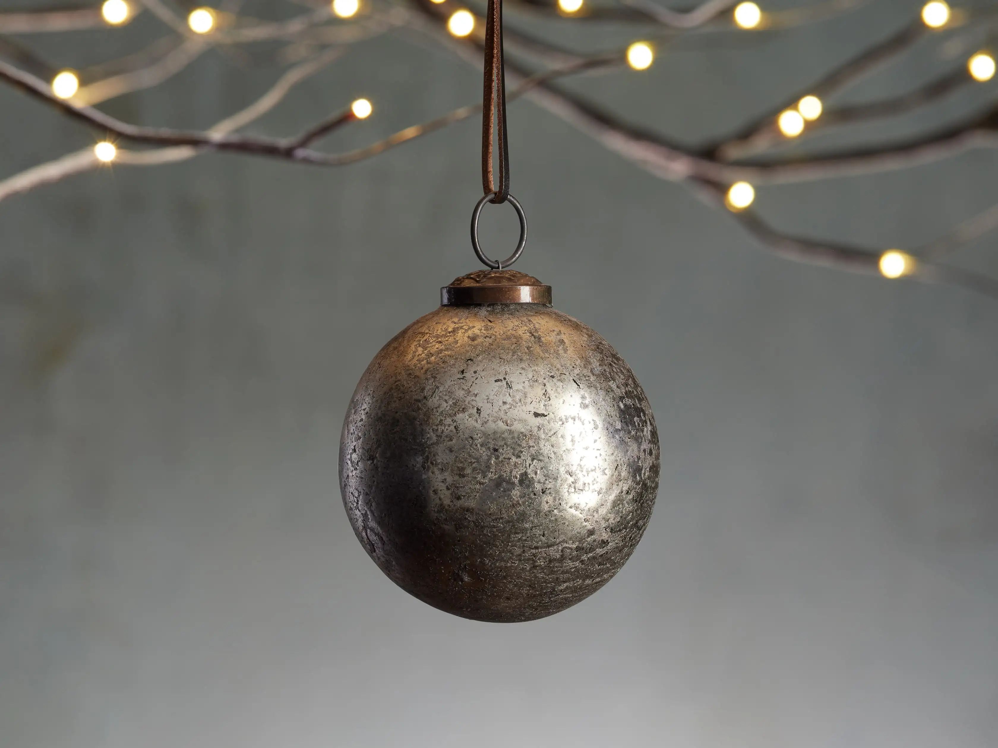 Antique Silver Glass Ornaments (set of 4) | Arhaus