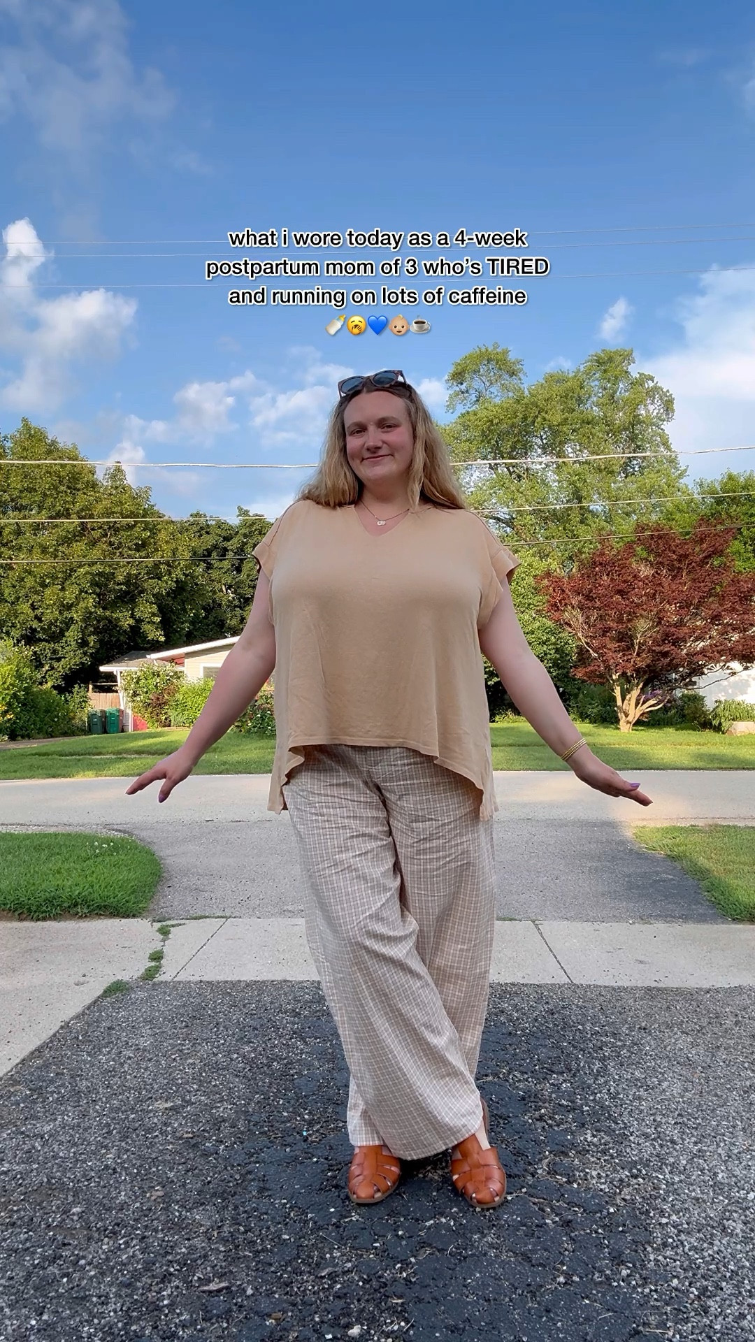 4-weeks postpartum today 💙

Comfy is obviously the vibe still and I’ve been loving wearing a lounge type pant with a fun shoe and a simple tee! I stack on my everyday gold jewelry and call it a day 🤭

Linking what I can from this mom outfit in my LTK 🔗 The top and bottoms are from @aerie! Now someone please give me some at home coffee recs because mama is TIRED! Got any?! 

#momswithstyle #momootd #postpartumbody #4weekspostpartum #momof3 #momstyle #midsizefashioninspo #midsizeootd #postpartumjourney #fyp 

#LTKBaby #LTKMidsize #LTKStyleTip