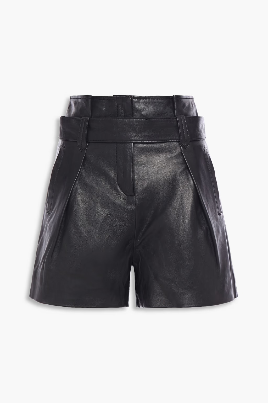 Donan belted pleated leather shorts | The Outnet (US and CA)
