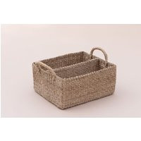 Rectangular Basket, Empty Gift Woven Caddy Basket With Handle, Storage Organizer Rattan Rustic Tray, Handwoven | Etsy (US)