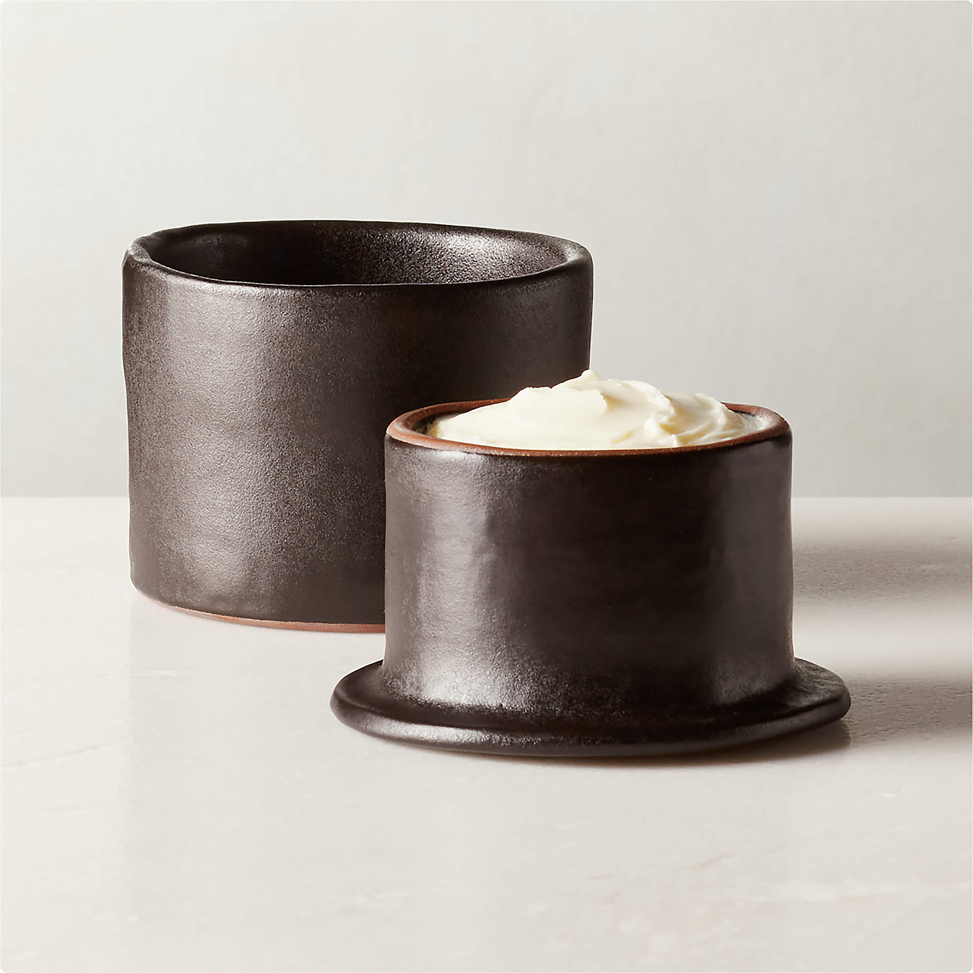 Tatin Black Terracotta Butter Keeper + Reviews | CB2 | CB2