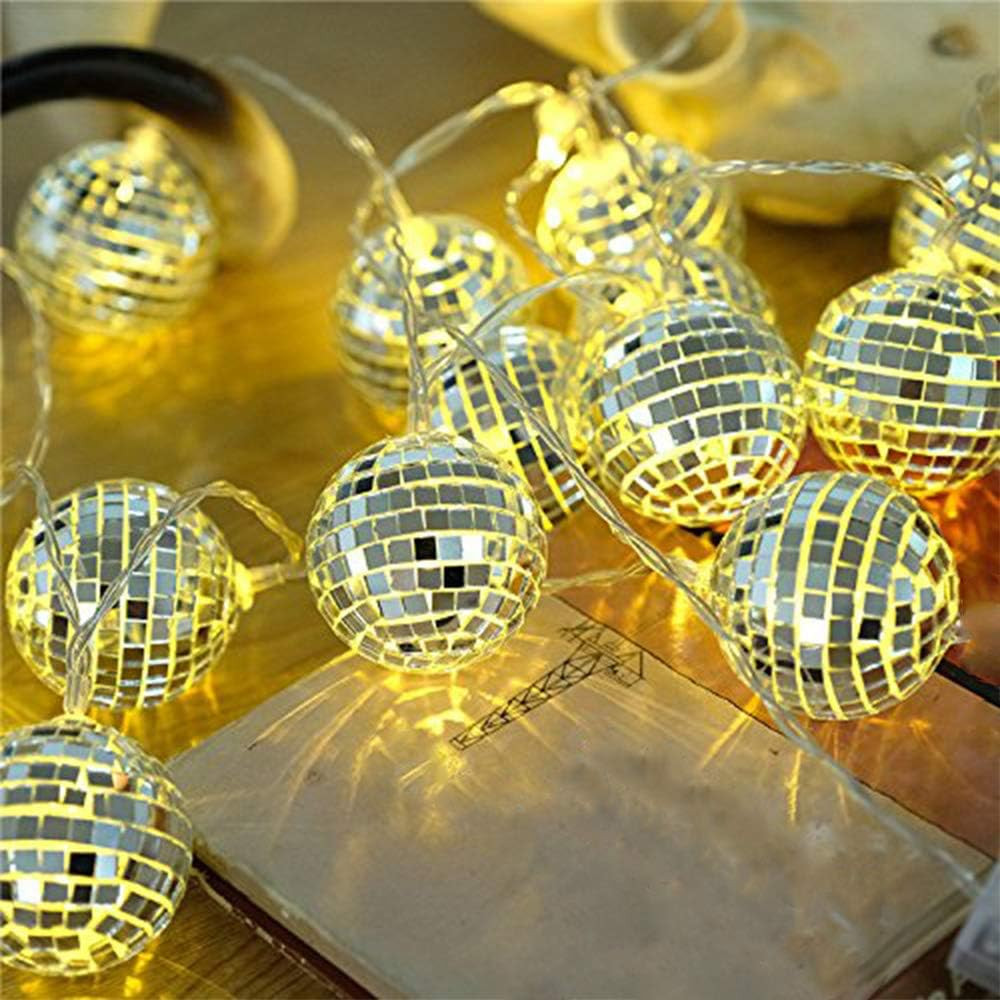 20 LED Disco Ball Mirror LED Party String Light Christmas Lanterns for Holiday Wall Window Tree D... | Amazon (US)