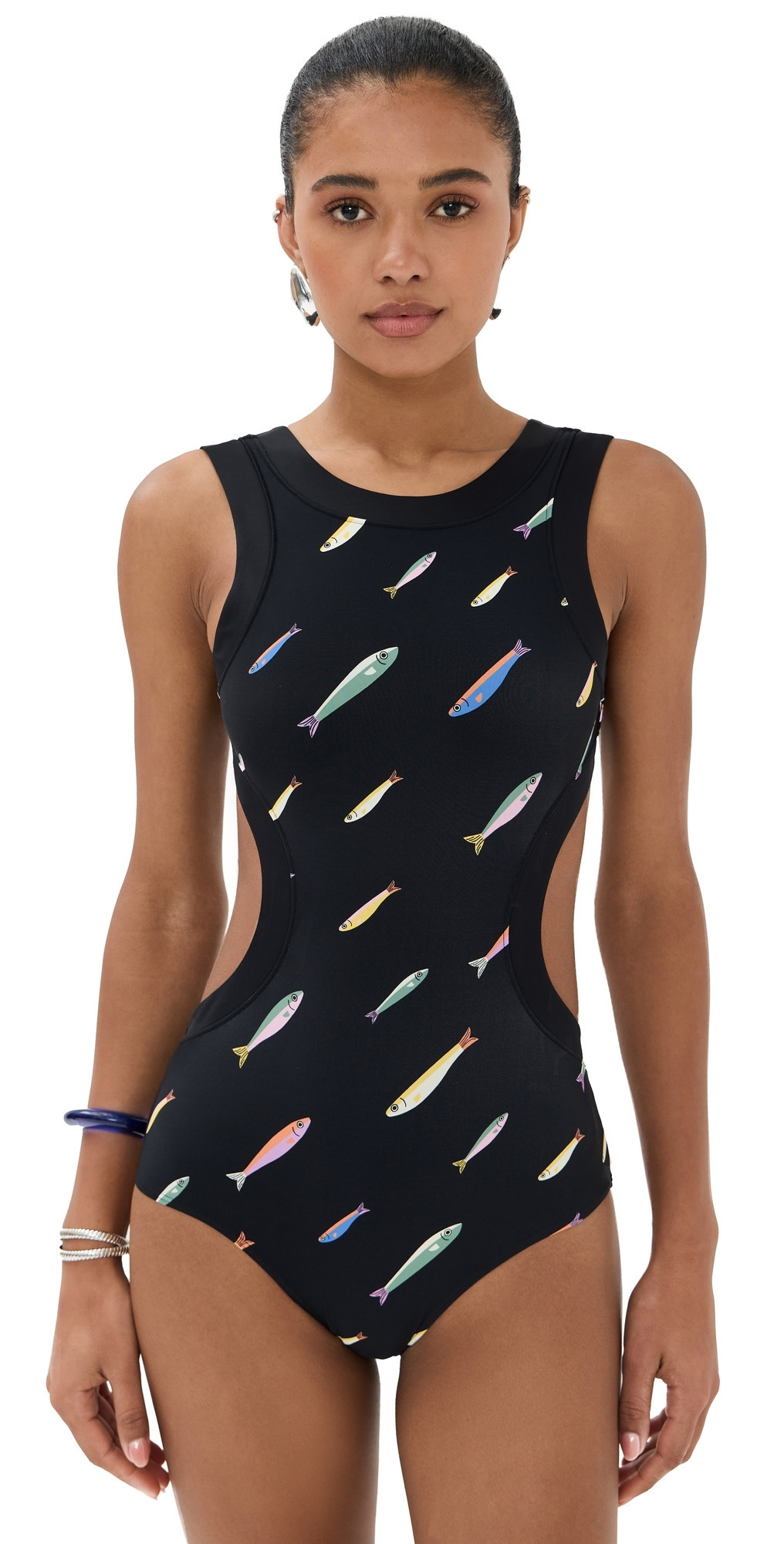 STAUD Dolce One Piece Pop Sardines Black L | Shopbop