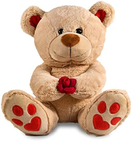 Valentines Day Gifts for Her Wife Fiancée Girlfriend,11 inch Rose Flower Teddy Bear Cute Plush Gift  | Amazon (US)