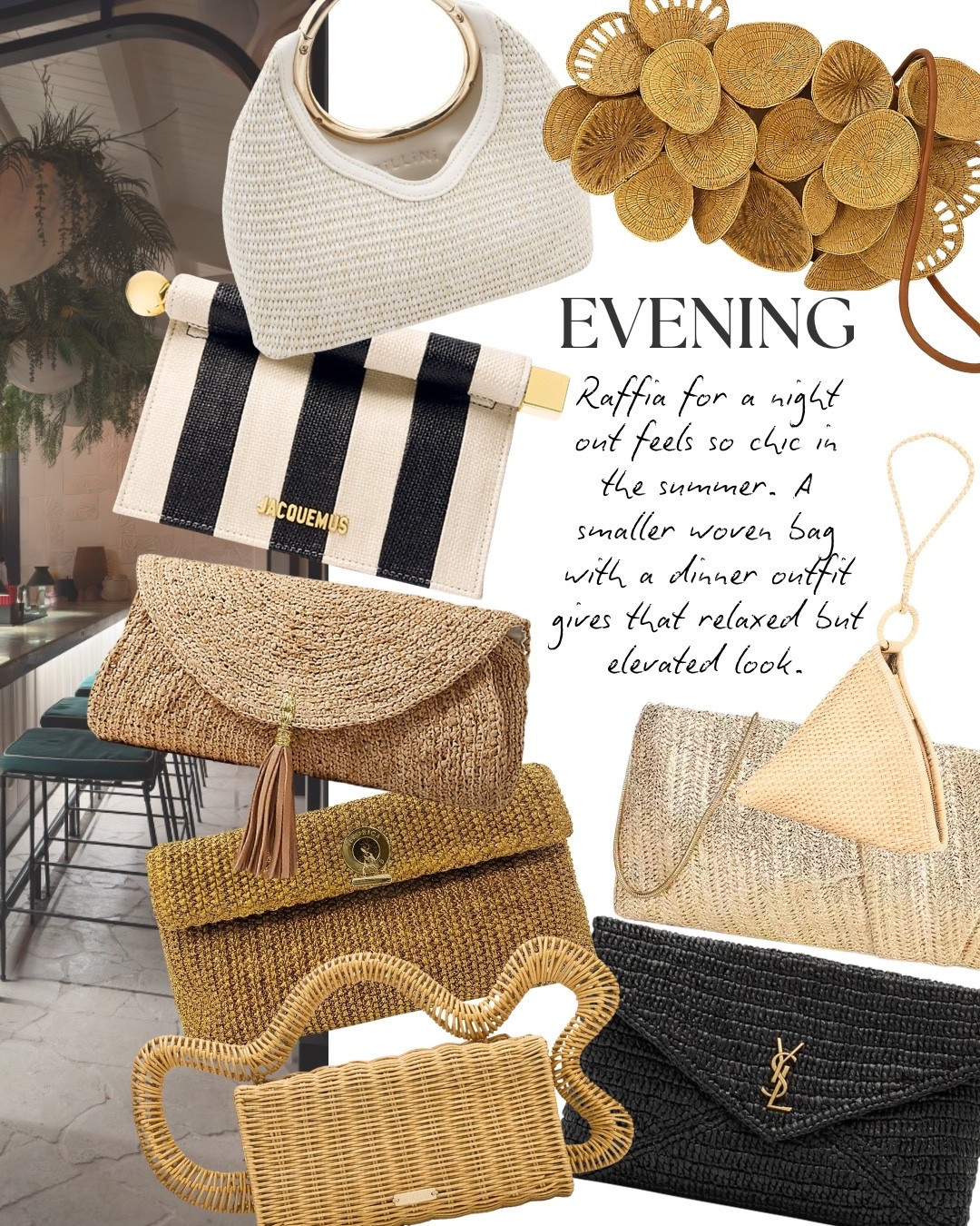 Summer bags 🤍raffia bags, evening bags, raffia totes, woven bag, woven clutch

#LTKTravel #LTKSeasonal