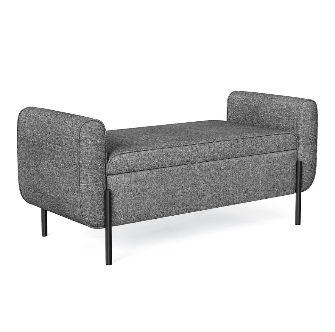 Storage Bench with Armrests, Ottoman for Living Room, Bedroom, Entryway, Steel Legs, Dark Gray 

#LTKStyleTip #LTKHoliday #LTKHome