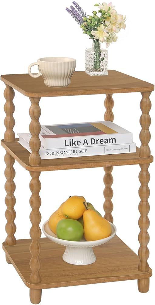 End Table, Small Side Table with 3 Tier Open Shelf, Modern NightStand Accent Table for Small Spac... | Amazon (US)
