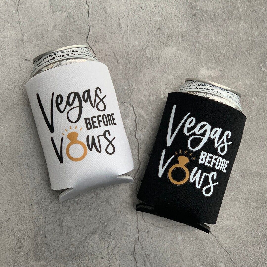 Vegas Before Vows Bachelorette Party Beer Can Coolers - Etsy | Etsy (US)