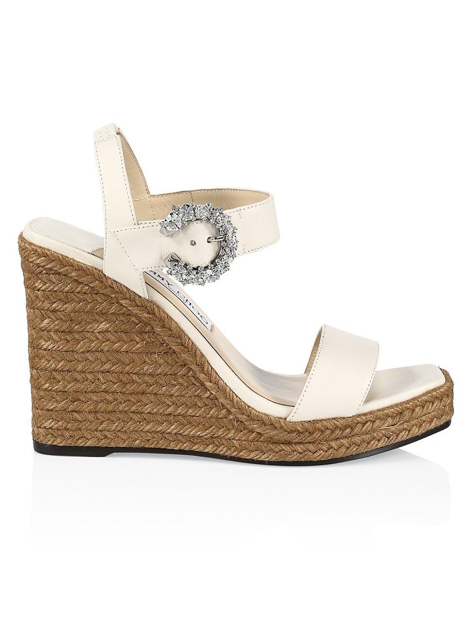 Mirabelle Crystal-Embellished Leather Espadrille Wedge Sandals | Saks Fifth Avenue