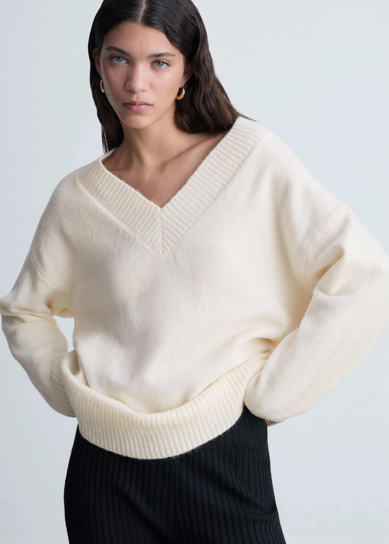 Oversized V-neck sweater | Mango (US/MX/AU)