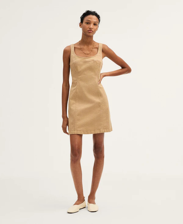 Seamed Squareneck Mini Dress | Madewell