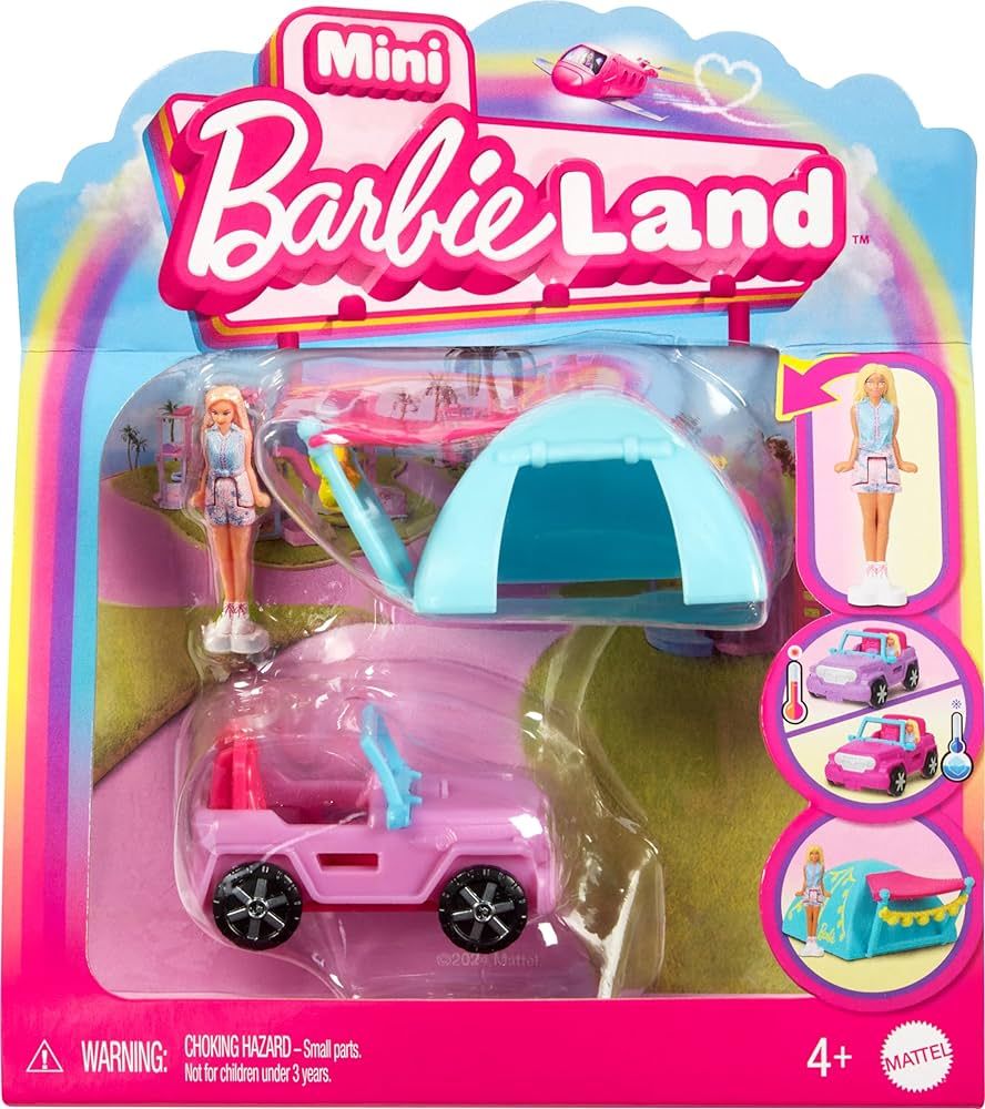Barbie Mini BarbieLand Doll & Toy Vehicle Sets, 1.5-inch Doll & Iconic Toy Vehicle with Color-Cha... | Amazon (US)