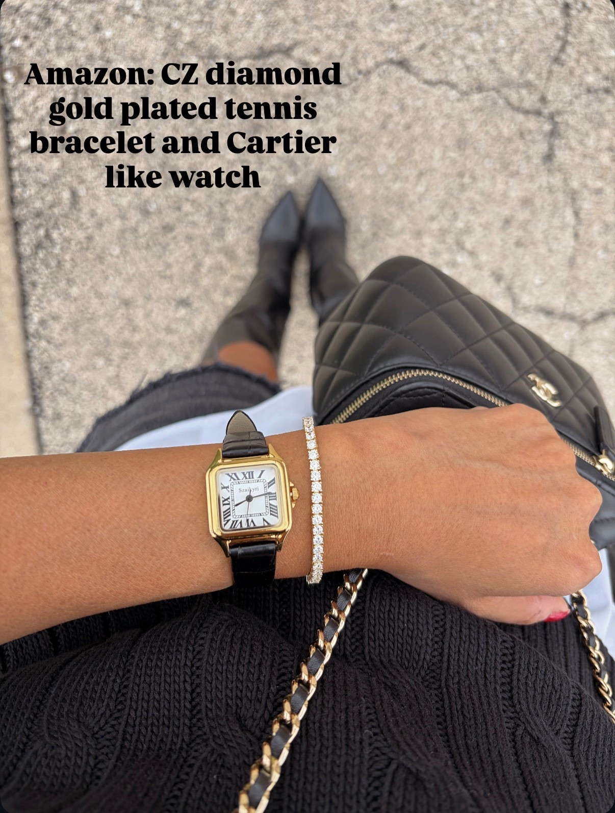 Amazon Cartier like watch with plated tennis bracelet. Gifts $50 and under. Amazon gifts. Gifts for her  

#LTKGiftGuide #LTKFindsUnder50 #LTKHoliday