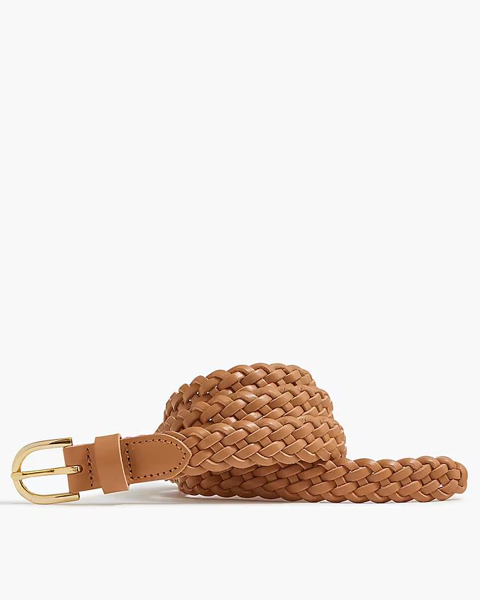 Skinny braided leather belt | J.Crew Factory