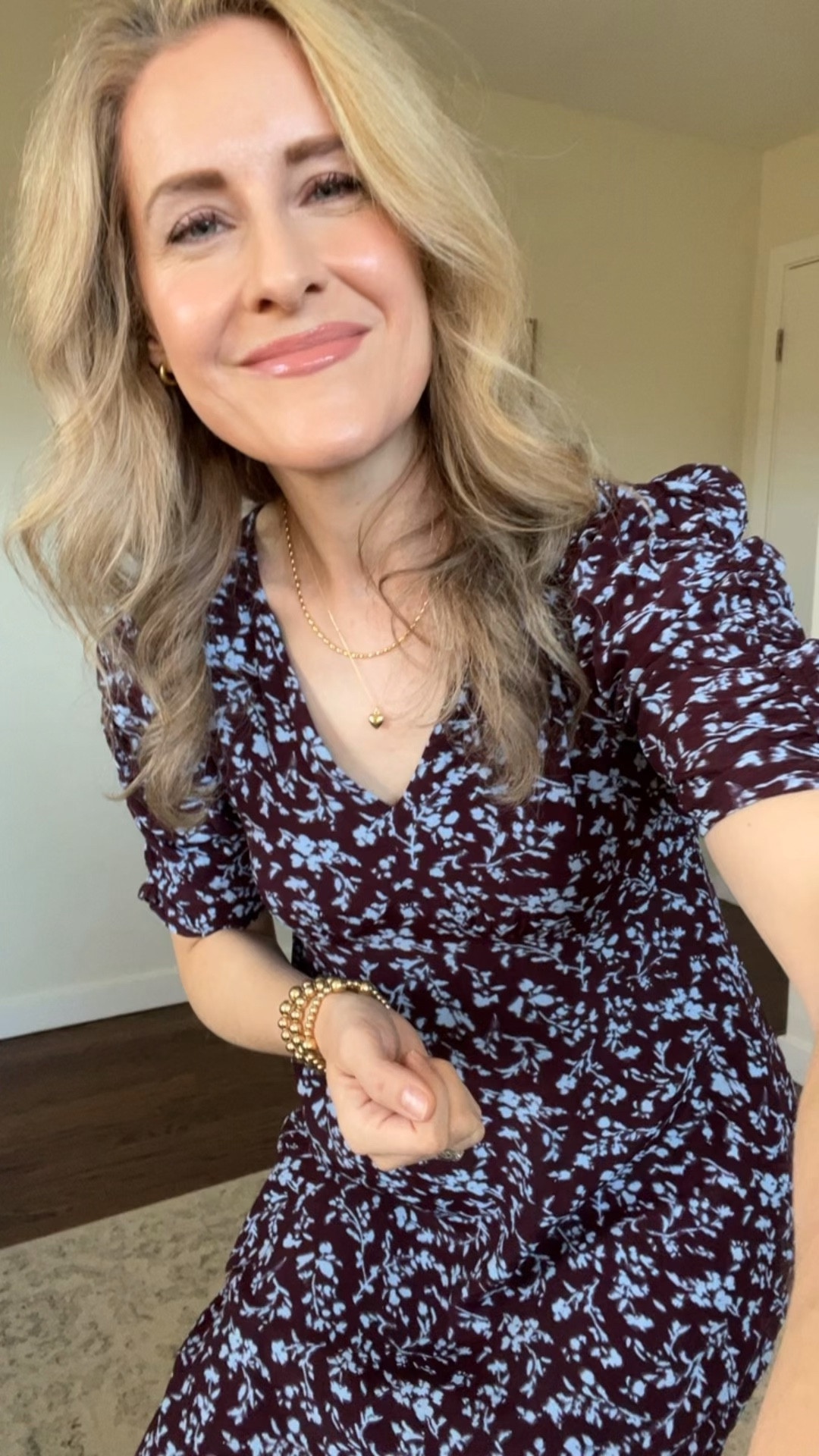 Walmart $25 midi dress, flattering, no ironing, pockets! Fits true to size. It’s not warm so that can be a good thing or a bad thing but you can add tights or leggings and tall boots, and top with a sweater or blazer. I’m in a small. #walmartfashion #walmartfinds 

#LTKFindsUnder100 #LTKFindsUnder50 #LTKOver40